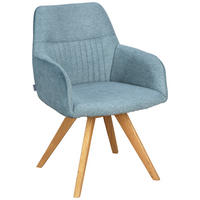 STOLICA S NASLONOM ZA RUKE  boje hrasta, boje žada  drvo, tekstil      - boje hrasta/boje žada, Konvencionalno, drvo/tekstil (61/88/69cm) - Linea Natura