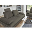 3-SITZER-SOFA in Velours Grau  - Beige/Schwarz, Design, Textil/Metall (222/89/104cm) - Dieter Knoll