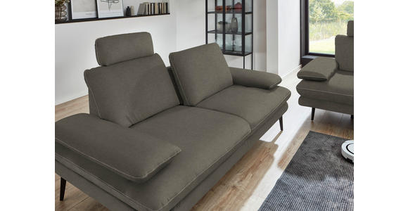 3-SITZER-SOFA in Velours Grau - Beige/Schwarz, Design, Textil/Metall (222/89/104cm) - Dieter Knoll
