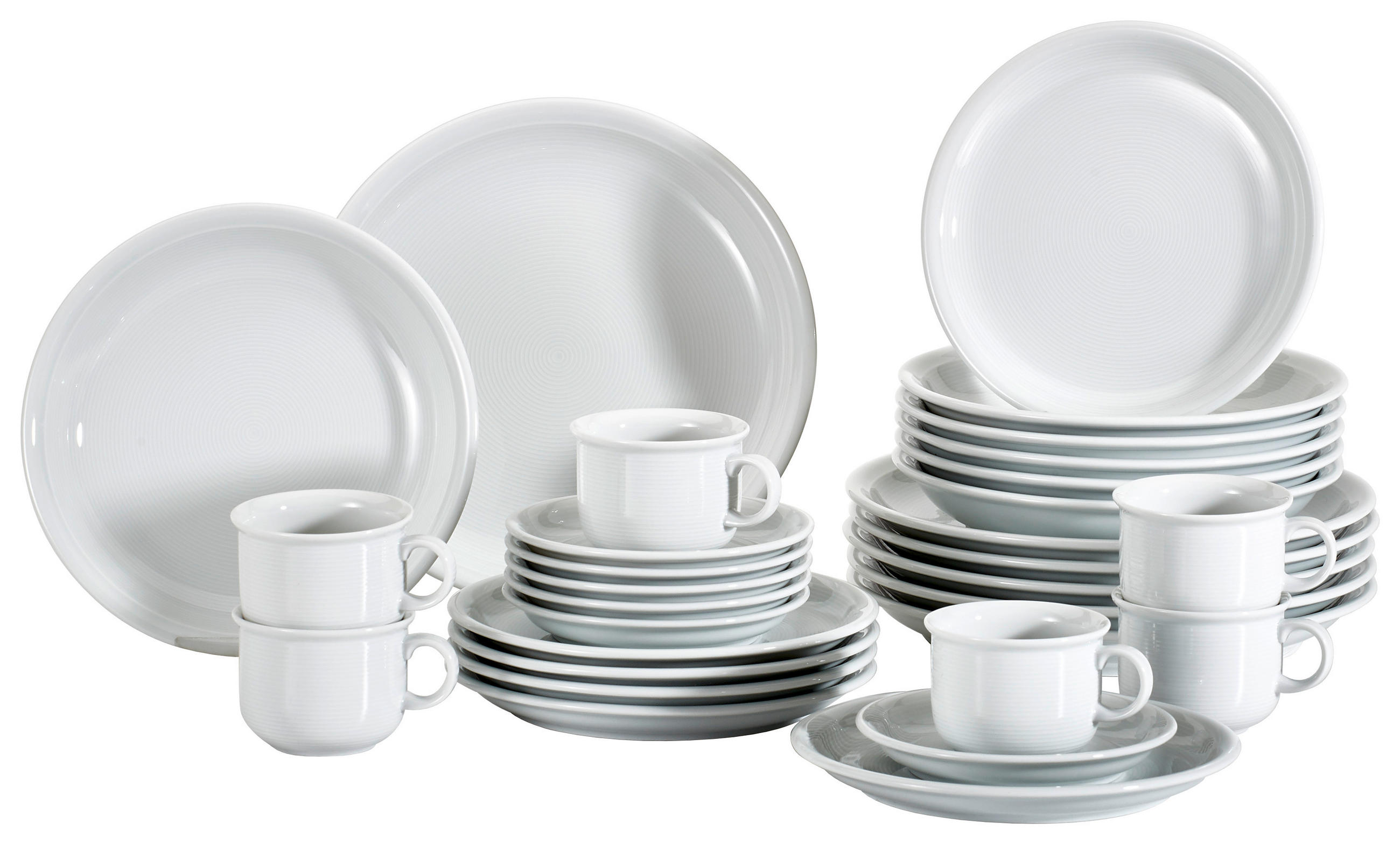 KOMBISERVICE Weiß Trend 30-teilig 6 Personen  - Weiß, KONVENTIONELL, Keramik - Thomas