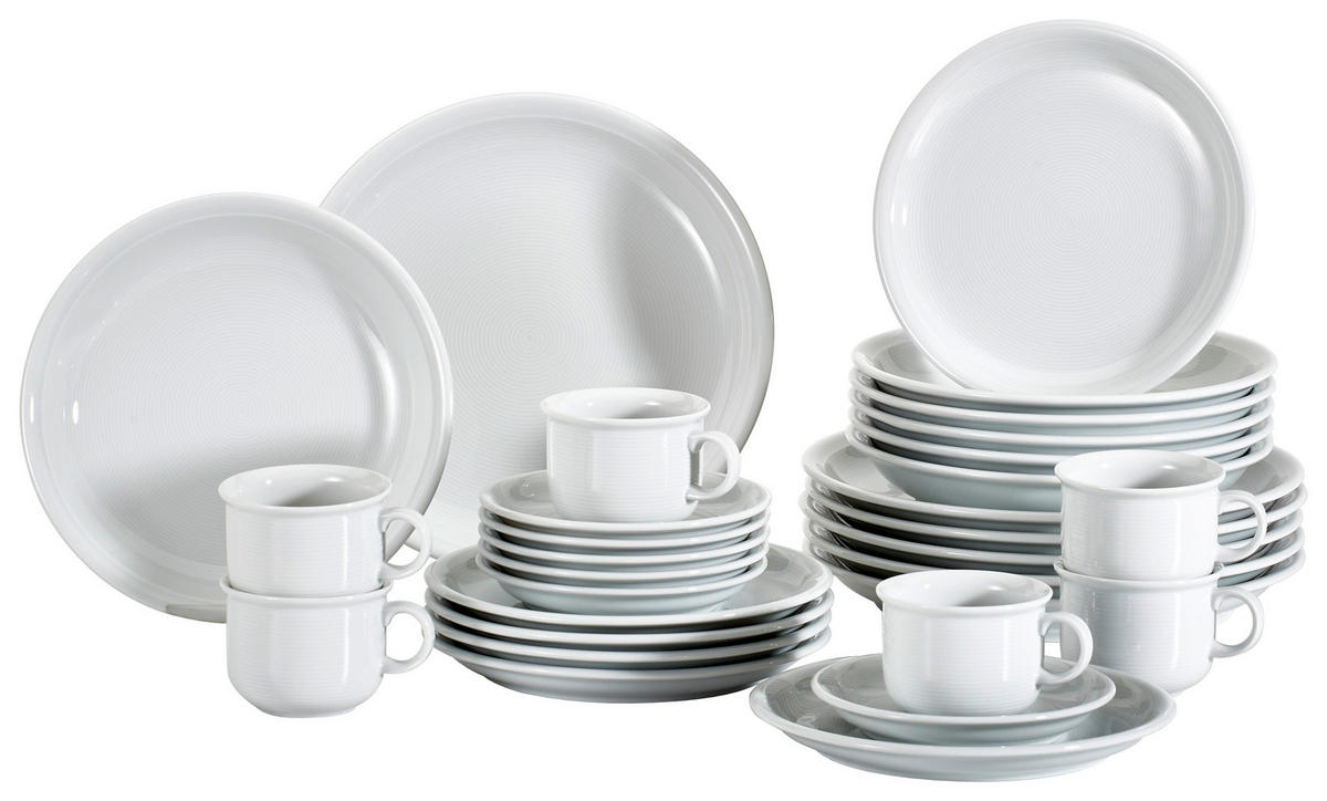 KOMBISERVICE Trend 30-teilig  - Weiß, KONVENTIONELL, Keramik - Thomas