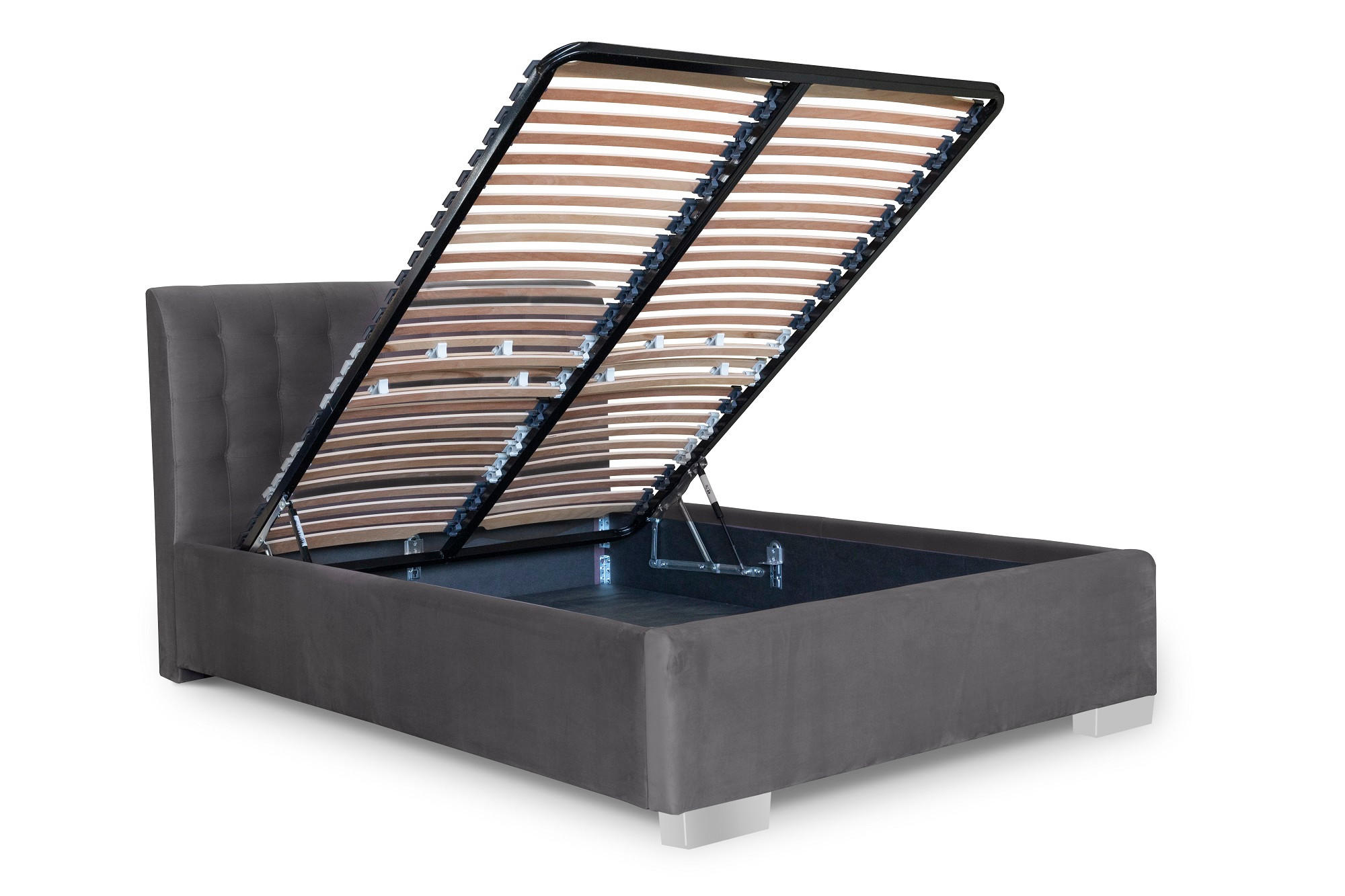 PAT TAPIțAT  in gri  - culoare crom/roz, Basics, plastic/lemn (150/108/221cm)