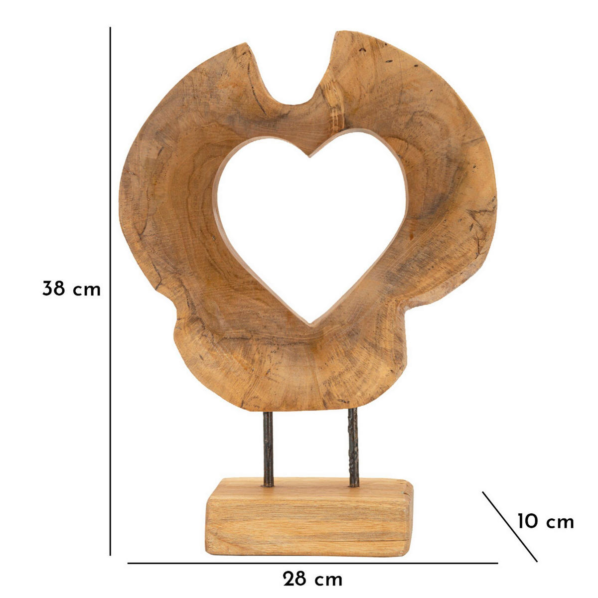 SKULPTUR - Braun, Basics, Holz (28/38/10cm)