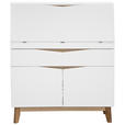 SEKRETÄR  in Weiß, Eichefarben  - Eichefarben/Weiß, MODERN, Holz/Holzwerkstoff (96,5/113,5/40-76cm) - Venda