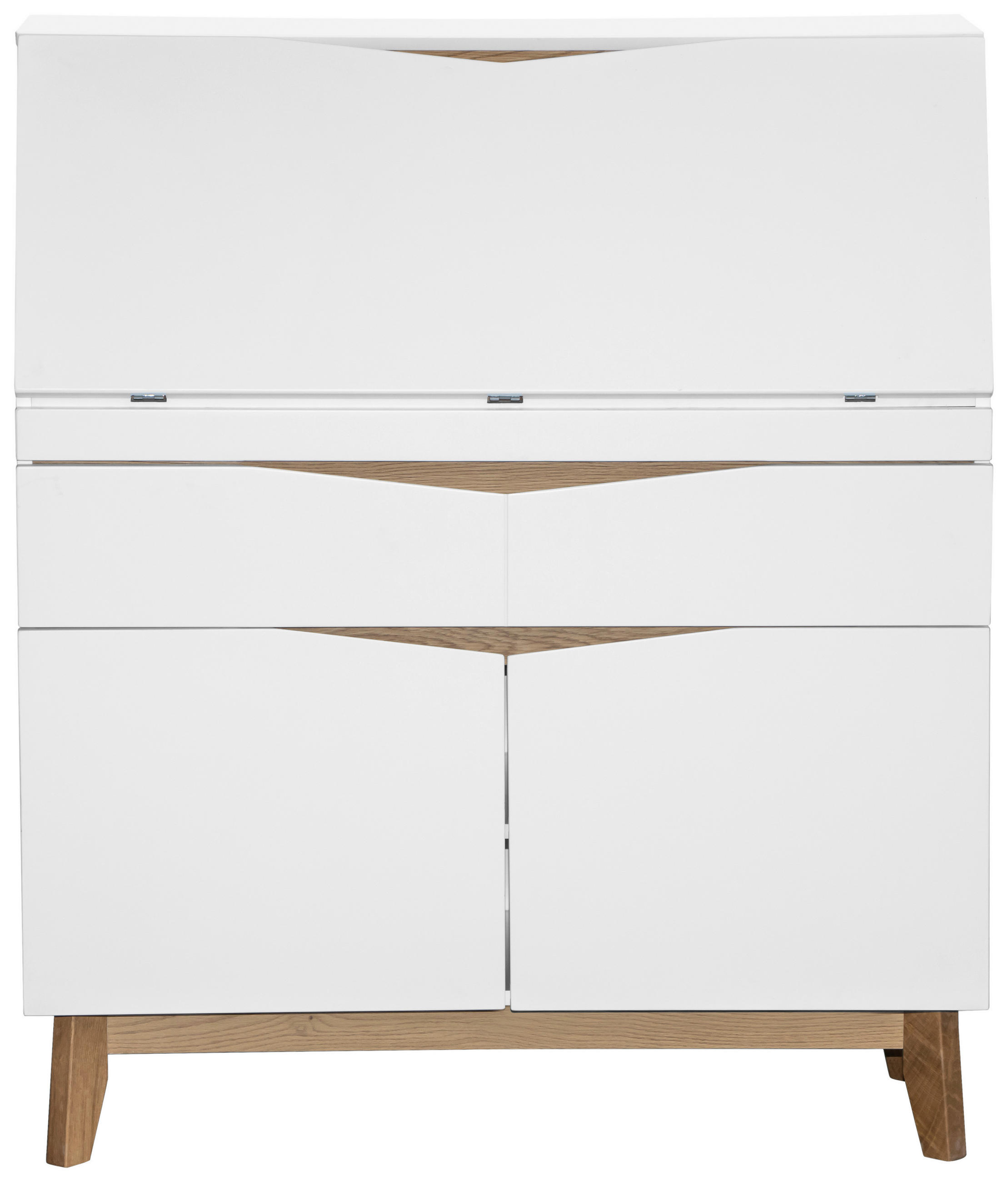 SEKRETÄR  Stauraum  - Eichefarben/Weiß, MODERN, Holz/Holzwerkstoff (96,5/113,5/40-76cm) - Venda