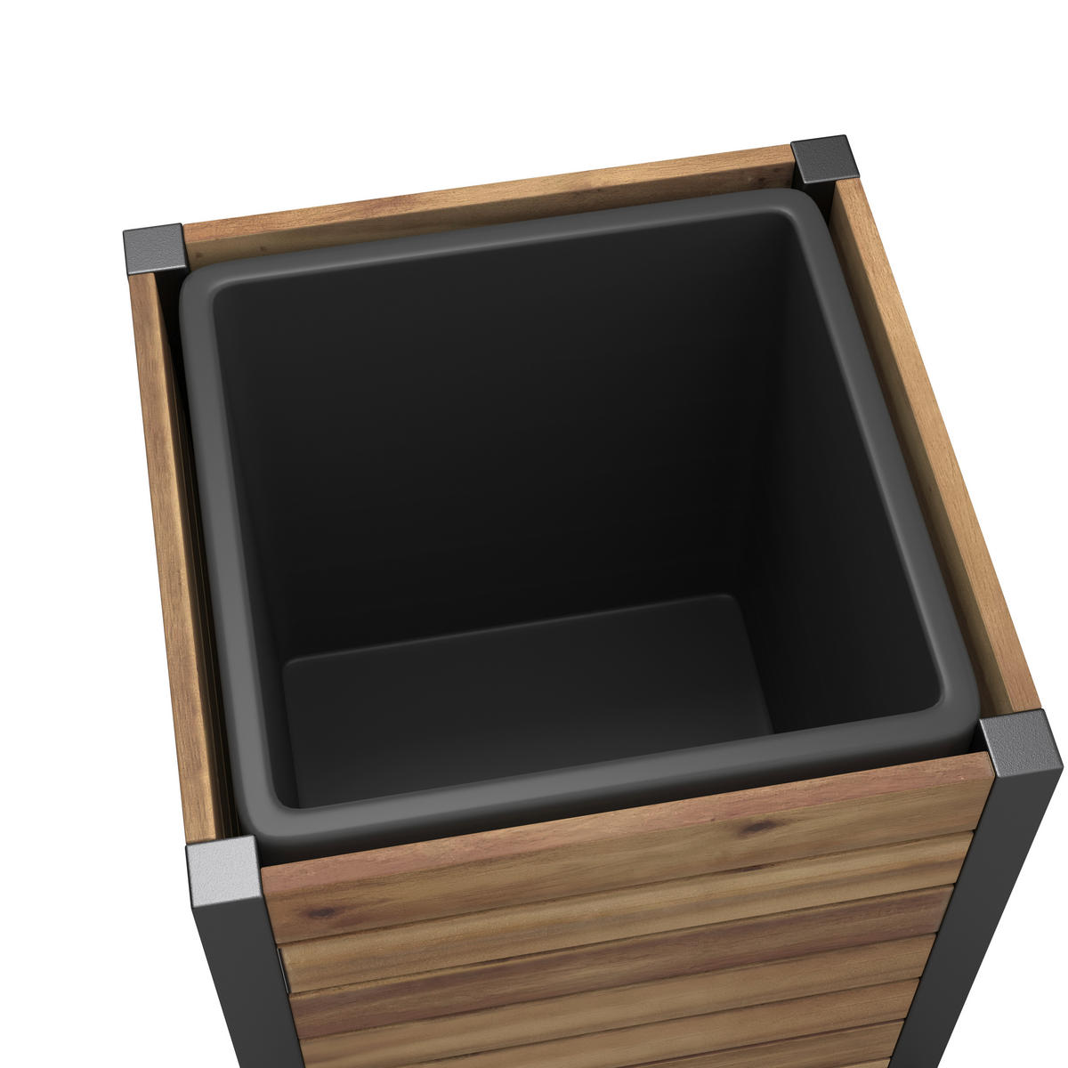 VYVÝŠENÝ ZÁHON  - barvy akácie, Moderní, kov/dřevo (32/34/32cm) - Bessagi Garden