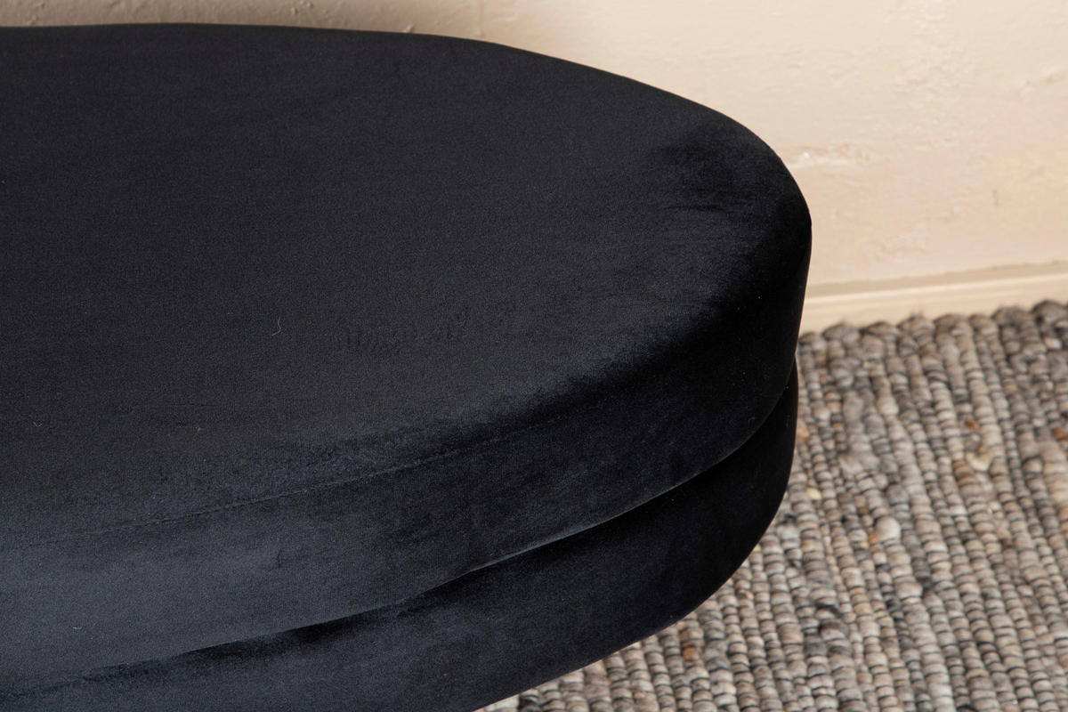 BÄNK i metall, textil svart, guldfärgad  - svart/guldfärgad, Design, metall/textil (100/41/40cm) - Livetastic