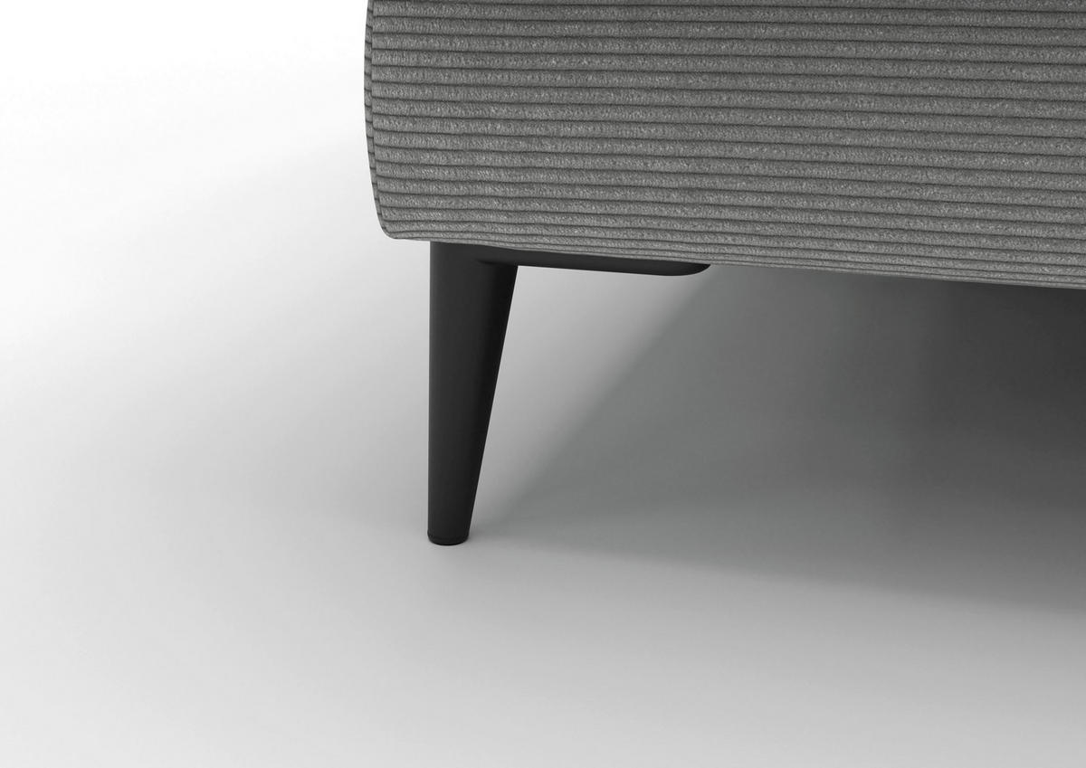WOHNLANDSCHAFT Badia Base Silberfarben Feincord  - Silberfarben/Schwarz, Design, Textil/Metall (177/376/177cm) - Dieter Knoll