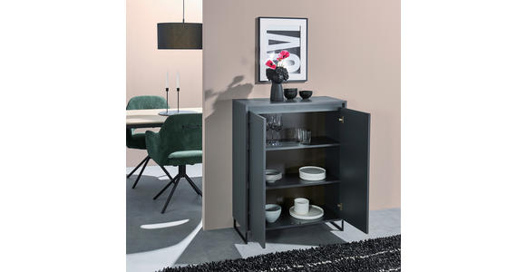 KOMMODE in 80/103/38 cm - Anthrazit/Schwarz, KONVENTIONELL, Holzwerkstoff/Metall (80/103/38cm) - Carryhome