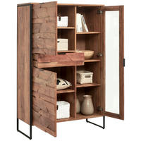 HIGHBOARD  in 95/148/40 cm  - Schwarz/Akaziefarben, Trend, Glas/Holz (95/148/40cm) - Ambia Home