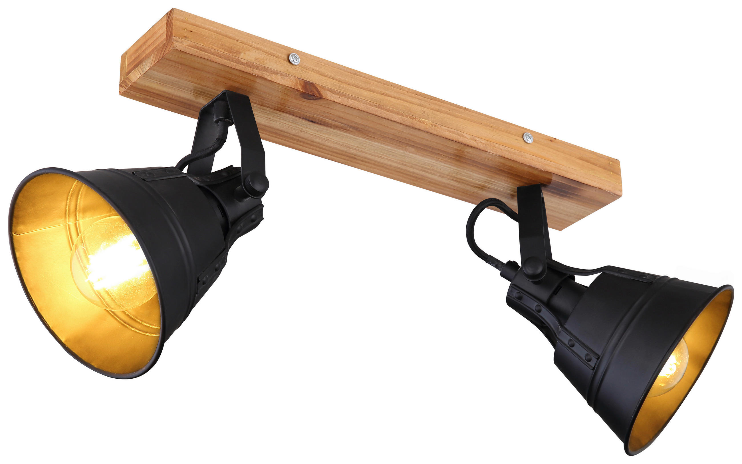 STRAHLER Günther 38/24 cm   - Goldfarben/Schwarz, Natur, Holz/Metall (38/24cm) - Globo