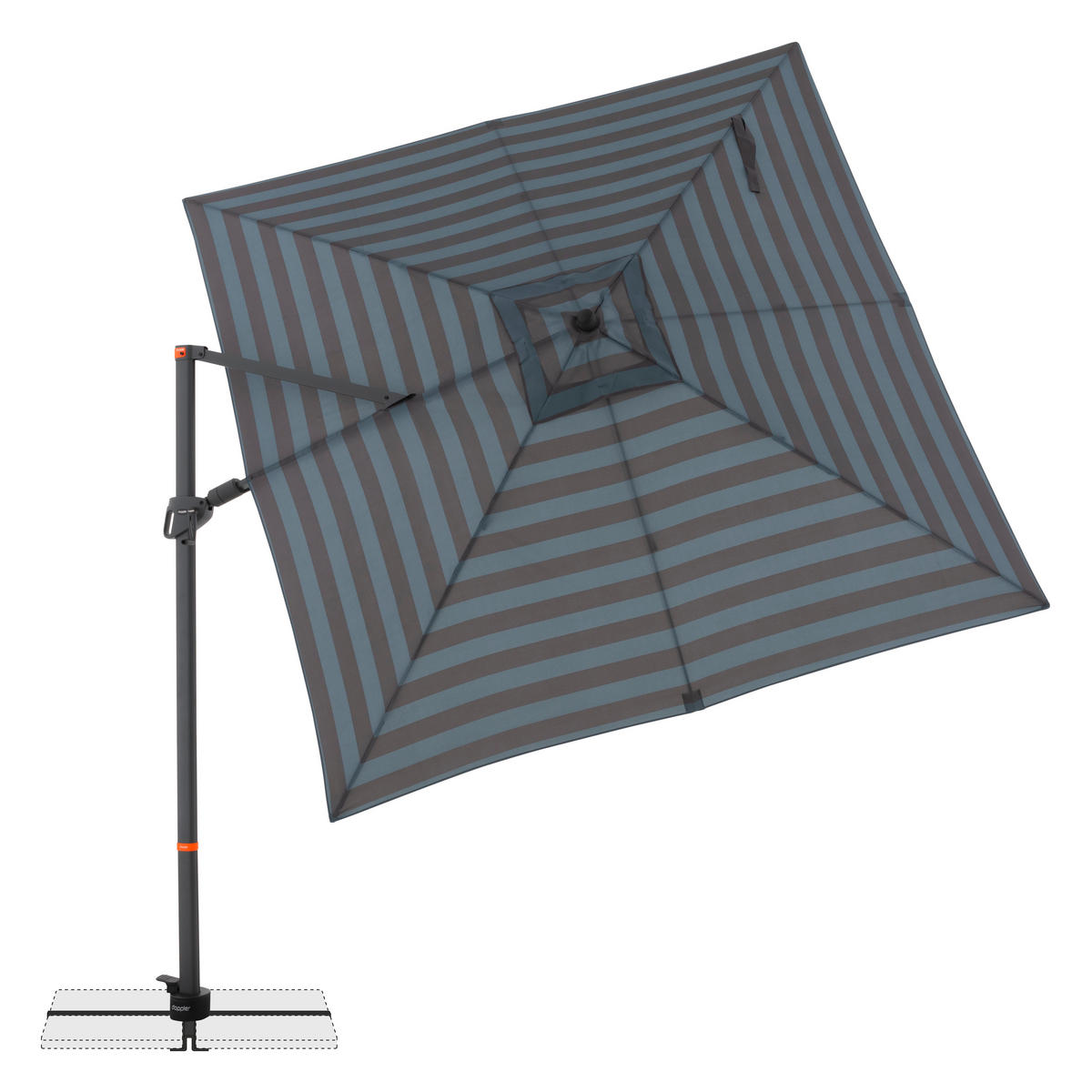 AMPELSCHIRM 280x280 cm Anthrazit  - Anthrazit/Grau, Basics, Textil/Metall (280/280cm) - Doppler