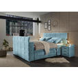 BOXSPRINGBETT 180/200 cm,  in Blau, Matratze, Topper, motorische Verstellbarkeit, Fernbedienung, unterschiedliche Matratzenhärtegrade je Bettseite, Wendematratze mit unterschiedlichen Härtegraden, H2 + H3 = mittel + fest  - Blau, KONVENTIONELL, Textil (18