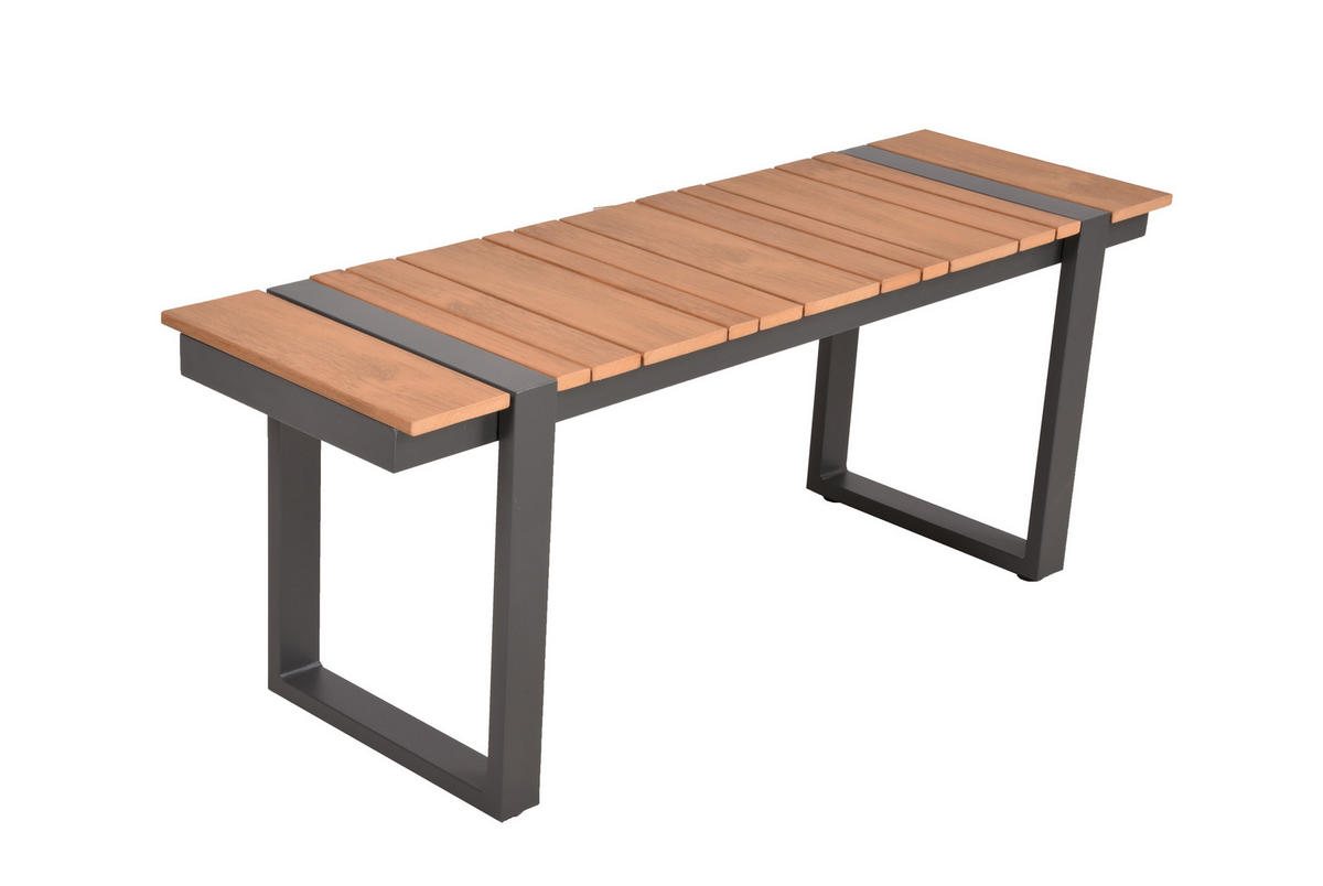 LOUNGEGARNITUR Aluminium  - Hellbraun/Dunkelgrau, Basics, Kunststoff/Textil - Gardenson