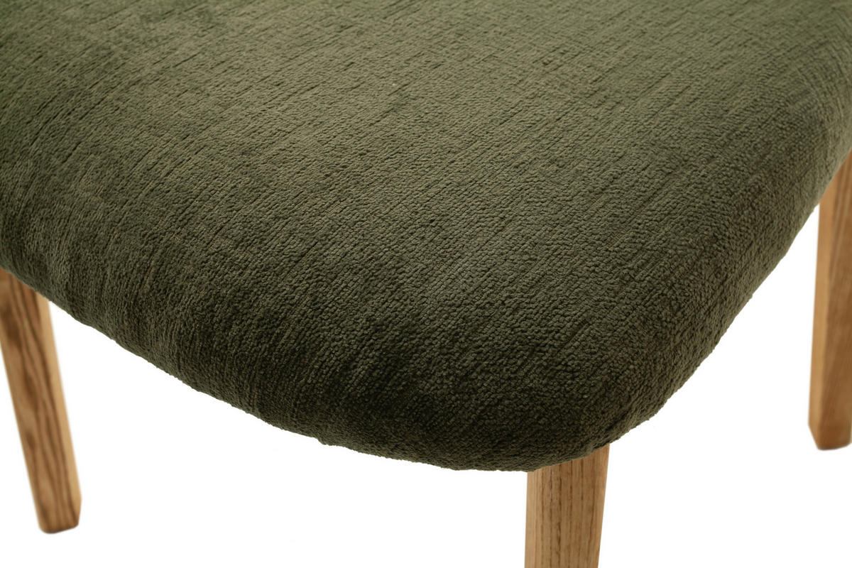 STUHL in Holz, Textil Olivgrün, Wildeiche  - Wildeiche/Olivgrün, KONVENTIONELL, Holz/Textil (50/82/57cm) - Venda
