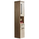 HOCHSCHRANK 30/164/30 cm  - Eichefarben/Schwarz, Design, Glas/Holzwerkstoff (30/164/30cm) - Novel