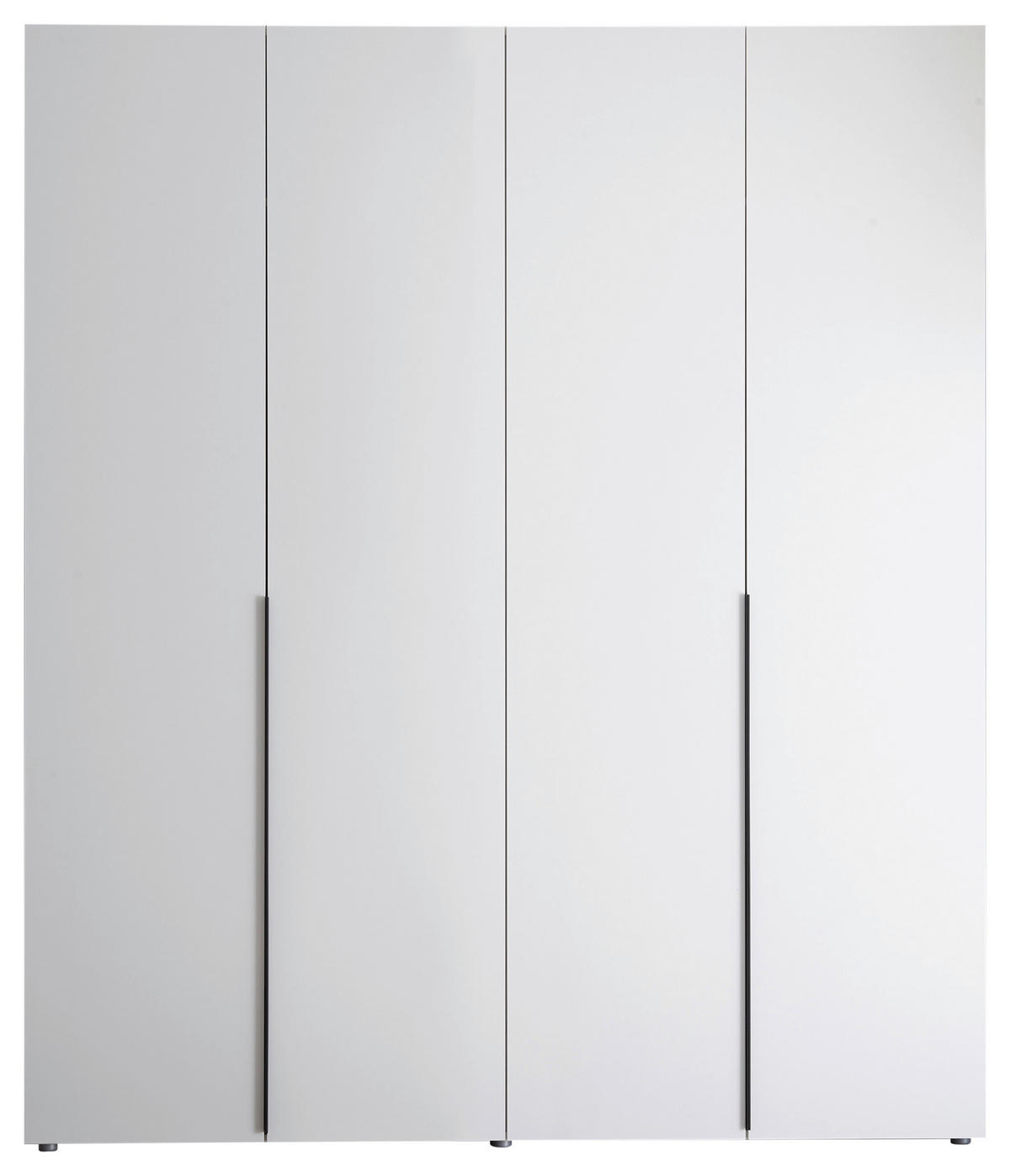 GARDEROB MED GÅNGJÄRN 179,8/210/51,6 cm 4-dörrar - vit/svart, Modern, trämaterial/plast (179,8/210/51,6cm) - MID.YOU