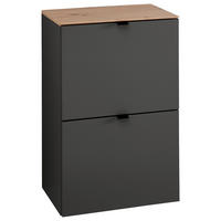 HÄNGESCHUHSCHRANK Graphitfarben, Eiche Artisan  - Schwarz/Graphitfarben, Design, Holzwerkstoff/Metall (55/84/37cm) - Voleo