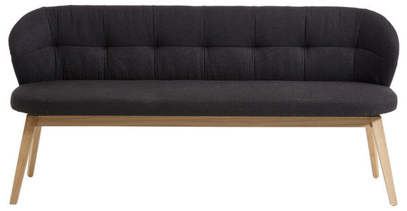 SITZBANK 188/84/60 cm in Anthrazit, Eichefarben - Eichefarben/Anthrazit, Natur, Leder/Holz (188/84/60cm) - Valnatura