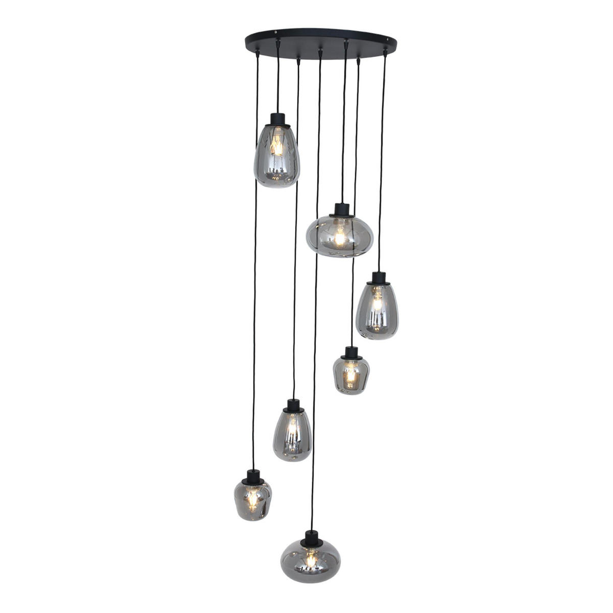 PENDELLEUCHTE  50/60-350/50 cm   - Schwarz, Trend, Glas/Metall (50/60-350/50cm)