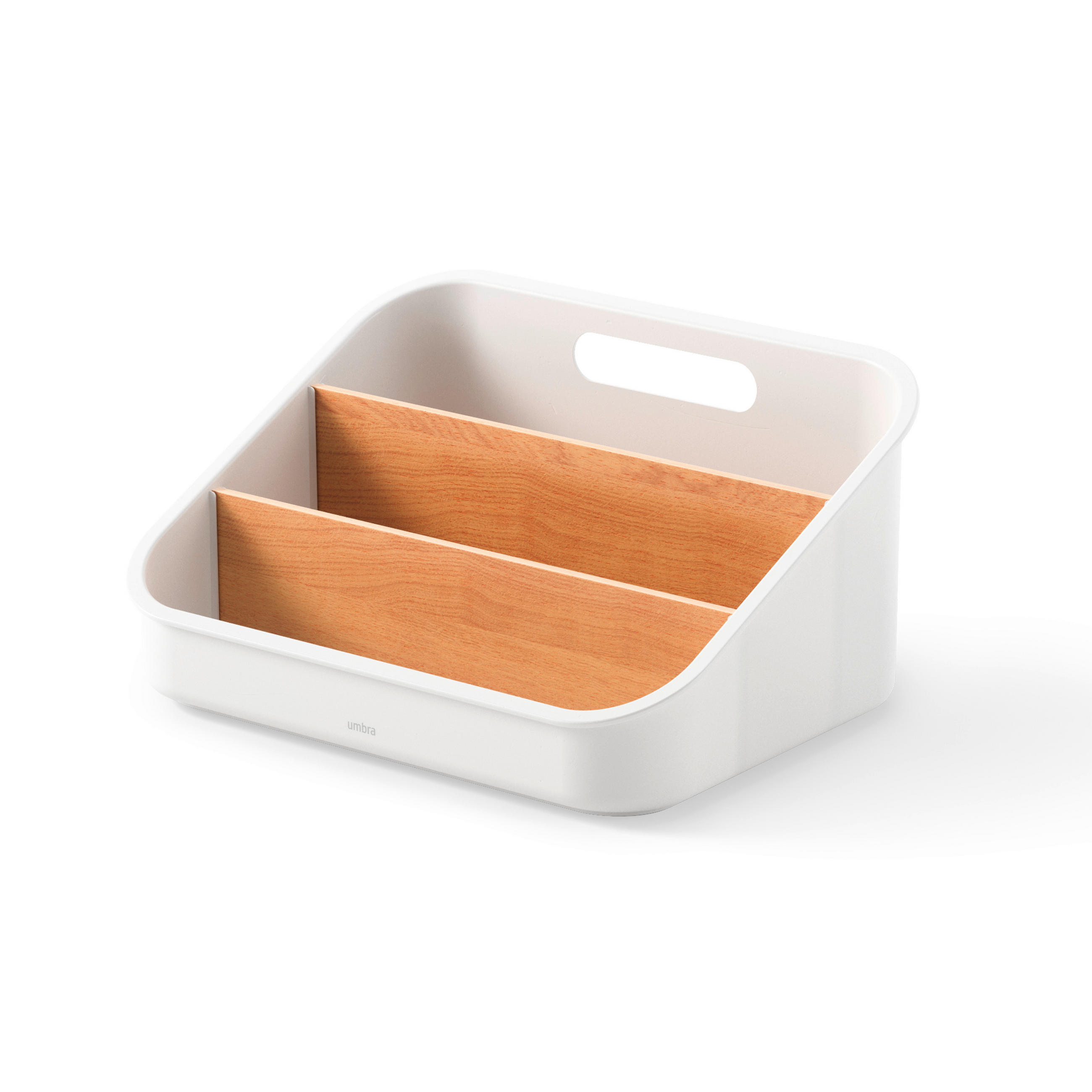 ORGANIZATOR - bijela/prirodne boje, Basics, drvo/plastika (20/13/26cm) - Umbra