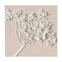 OLEJOMALBA, květiny, 30/30 cm  - bílá, Natur, dřevo/textil (30/30cm) - Monee