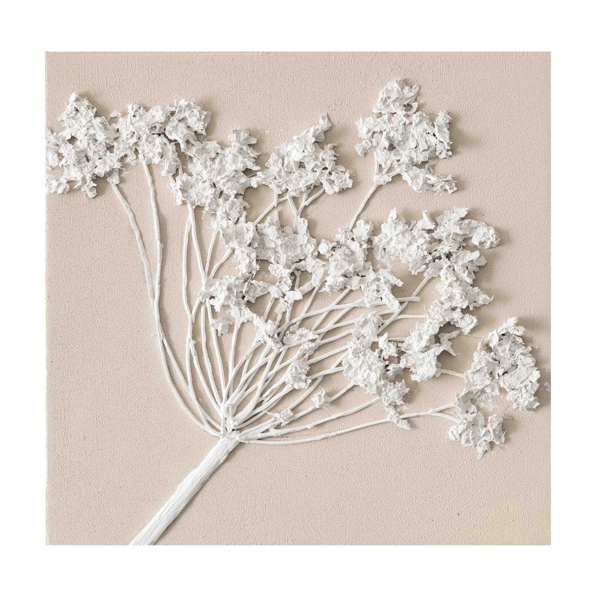 OLEJOMALBA, květiny, 30/30 cm  - bílá, Natur, dřevo/textil (30/30cm) - Monee