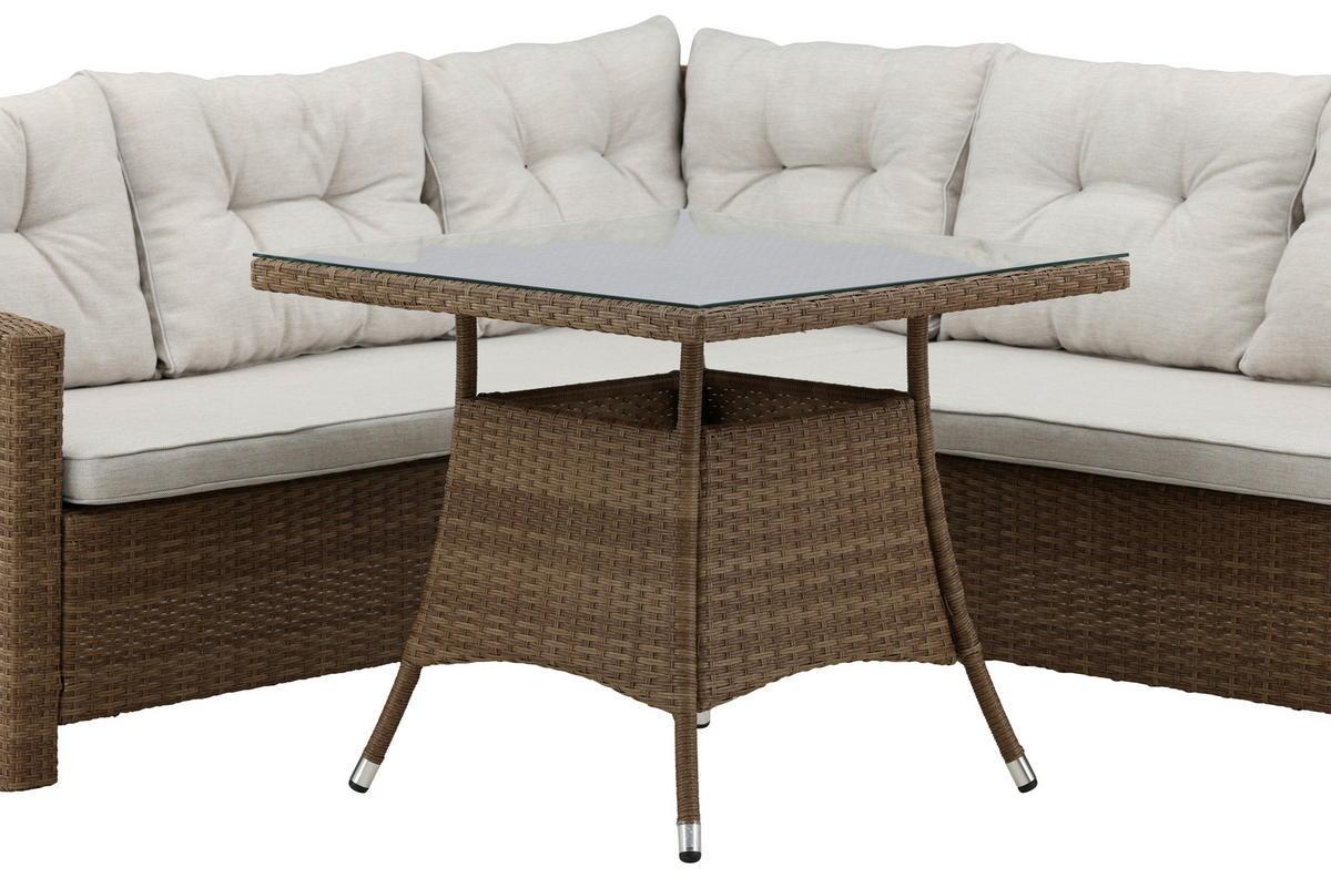 LOUNGEGARNITUR   Rattan  - Braun, KONVENTIONELL, Holz - Gardenson