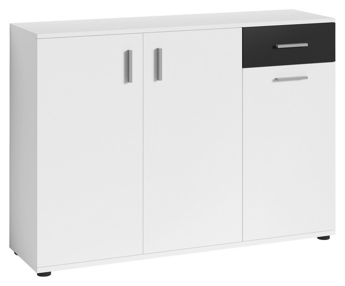 KOMMODE Jakob  in 110/83,5/35,5 cm  - Silberfarben/Schwarz, MODERN, Holzwerkstoff/Kunststoff (110/83,5/35,5cm) - MID.YOU