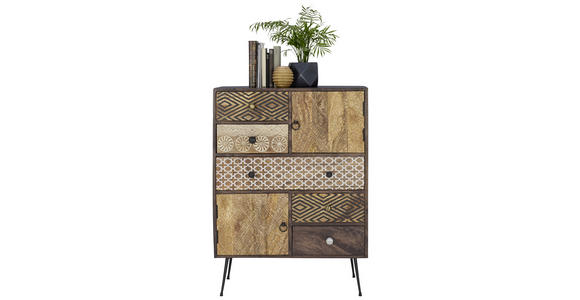 KOMMODE in 80/108/35 cm - Dunkelbraun/Messingfarben, LIFESTYLE, Holz/Metall (80/108/35cm) - Landscape