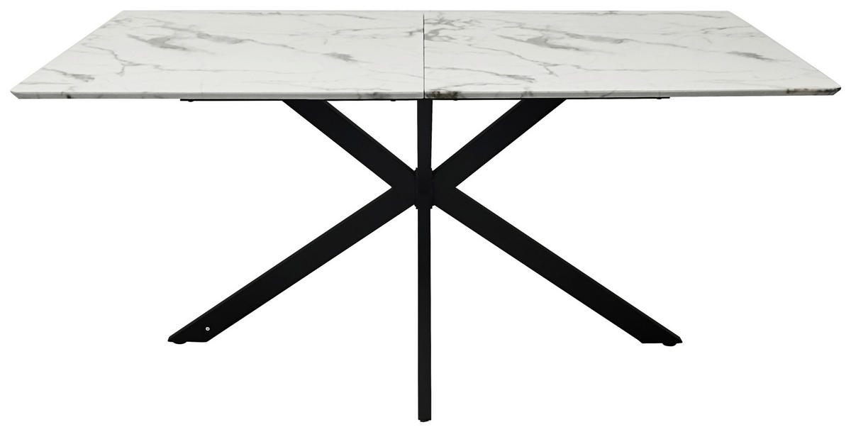JEDILNA MIZA, črna, bela  - črna/bela, Moderno, kovina/leseni material (160/90/76cm) - MID.YOU