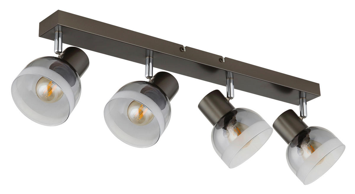 STRAHLER Kairo 56/10/14 cm  - Chromfarben/Schwarzchrom, Design, Glas/Metall (56/10/14cm) - Globo