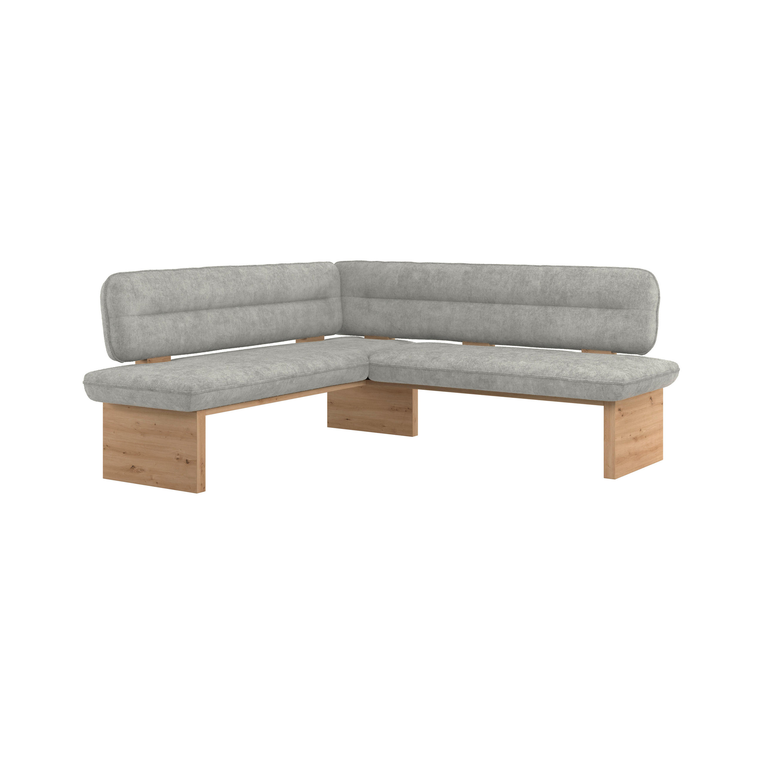 ECKBANK 170/212 cm Webstoff Hellgrau Eiche Sperrholz   - Eichefarben/Hellgrau, KONVENTIONELL, Holz/Textil (170/212cm) - James Wood