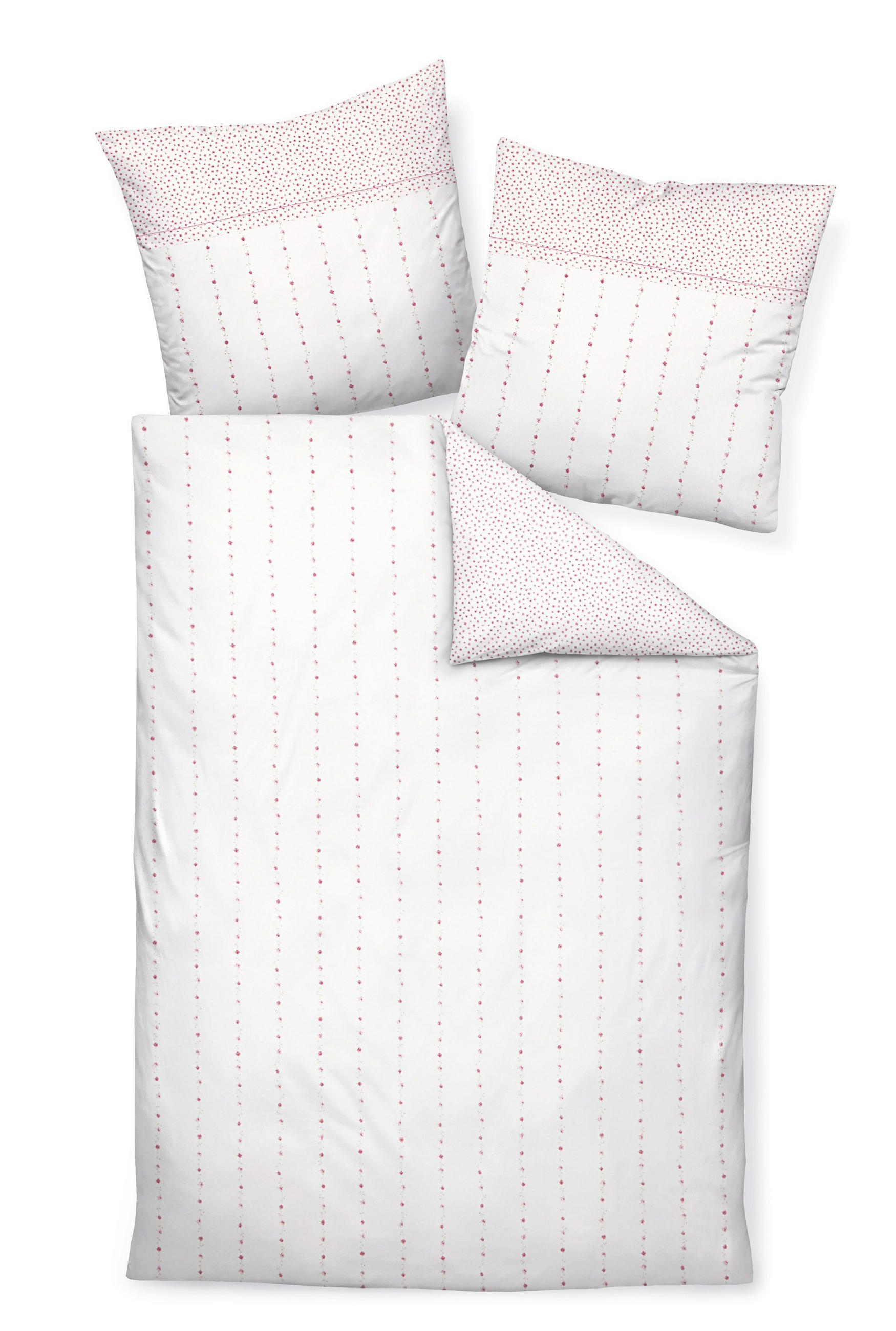 WENDEBETTWÄSCHE CHINCHILLA-S Flanell 135/200 cm  - Rosa/Weiß, Basics, Textil (135/200cm) - Janine