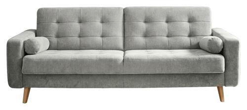 SCHLAFSOFA Mikrovelours Schlammfarben  - Schlammfarben/Eichefarben, MODERN, Holz/Textil (222/86/90cm) - MID.YOU