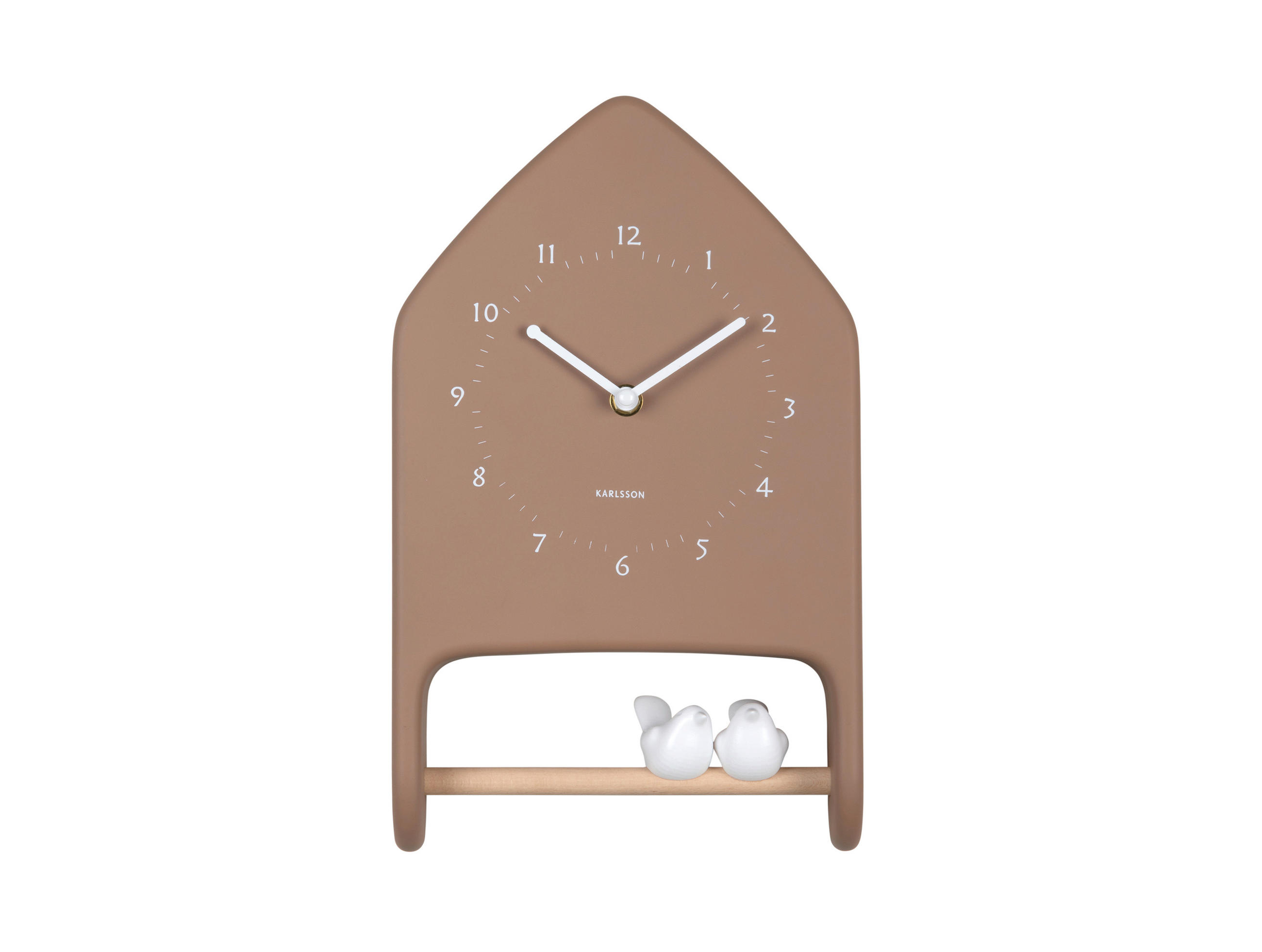 WANDUHR Love birds Mokka 20/32/7 cm  - Mokka, Basics, Kunststoff (20/32/7cm) - Karlsson