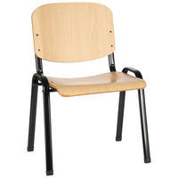 BESUCHERSTUHL  in Buchefarben, Schwarz  - Buchefarben/Schwarz, Basics, Holz/Metall (58/81/48cm) - MID.YOU