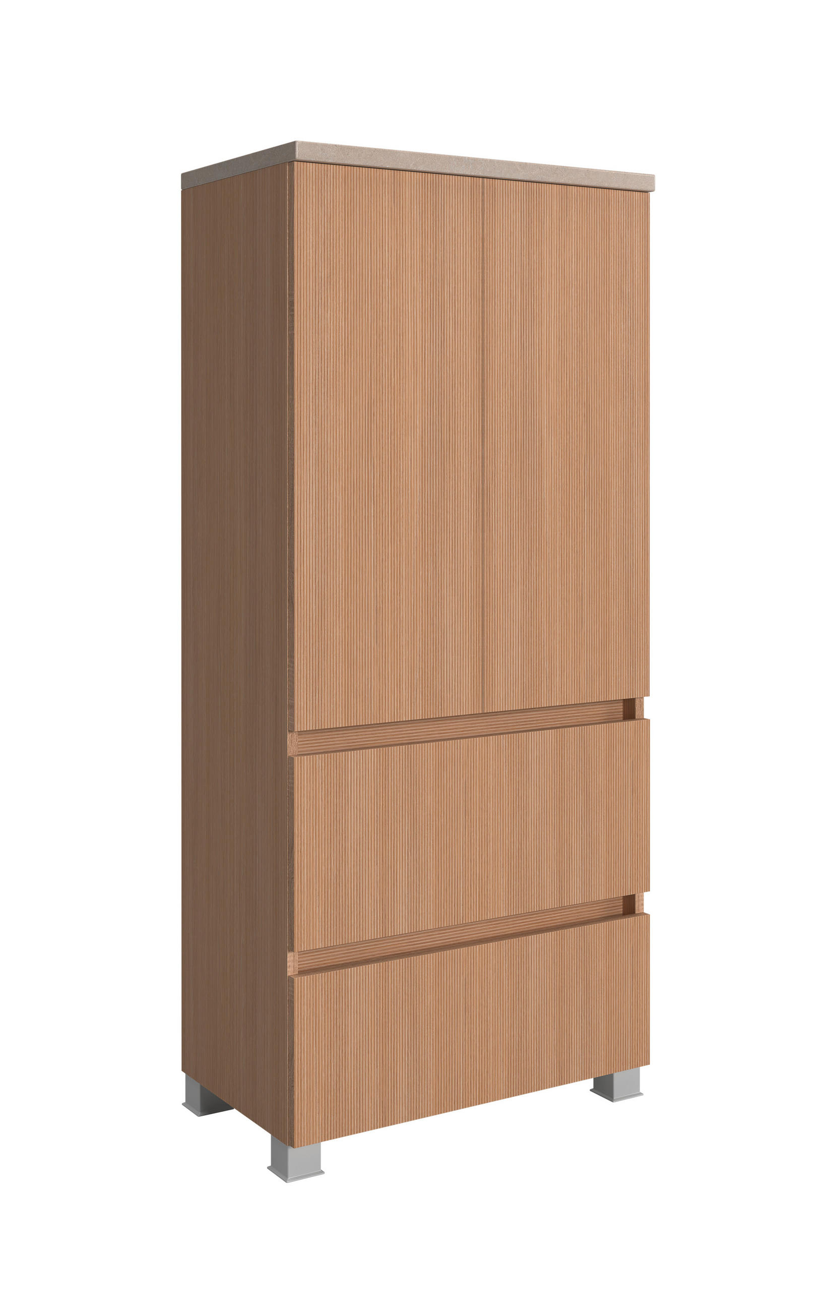 MIDISCHRANK 60/131/35 cm  - Sandfarben/Eichefarben, KONVENTIONELL, Holzwerkstoff/Kunststoff (60/131/35cm) - Xora