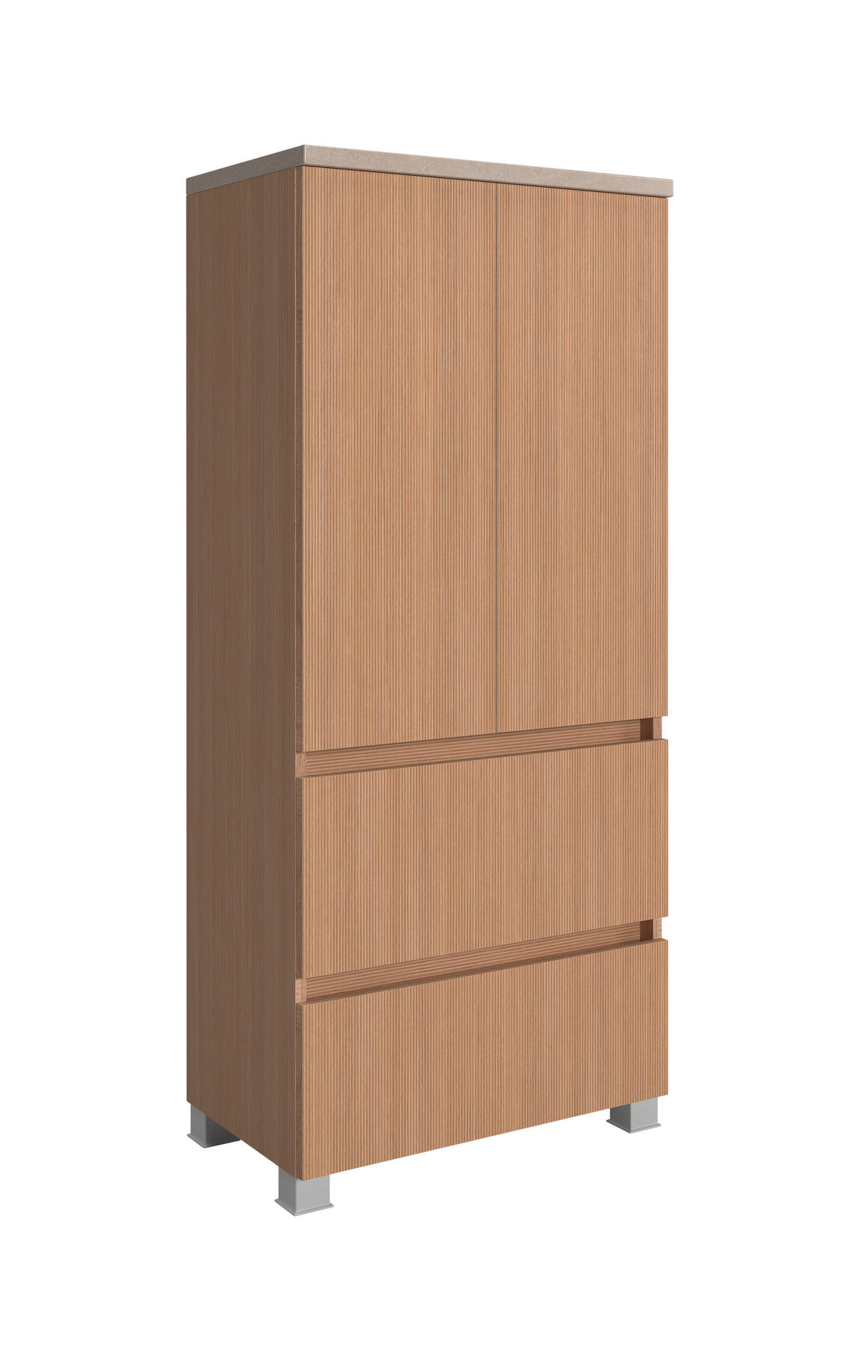 MIDISCHRANK 60/131/35 cm  - Sandfarben/Eichefarben, KONVENTIONELL, Holzwerkstoff/Kunststoff (60/131/35cm) - Xora