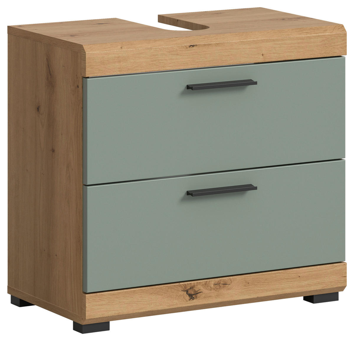 WASCHBECKENUNTERSCHRANK 60/56/37 cm  - Salbeigrün/Schwarz, Modern, Holzwerkstoff/Kunststoff (60/56/37cm) - MID.YOU