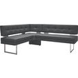 ECKBANK 158/200 cm  in Grau, Edelstahlfarben  - Edelstahlfarben/Grau, Design, Textil/Metall (158/200cm) - Dieter Knoll