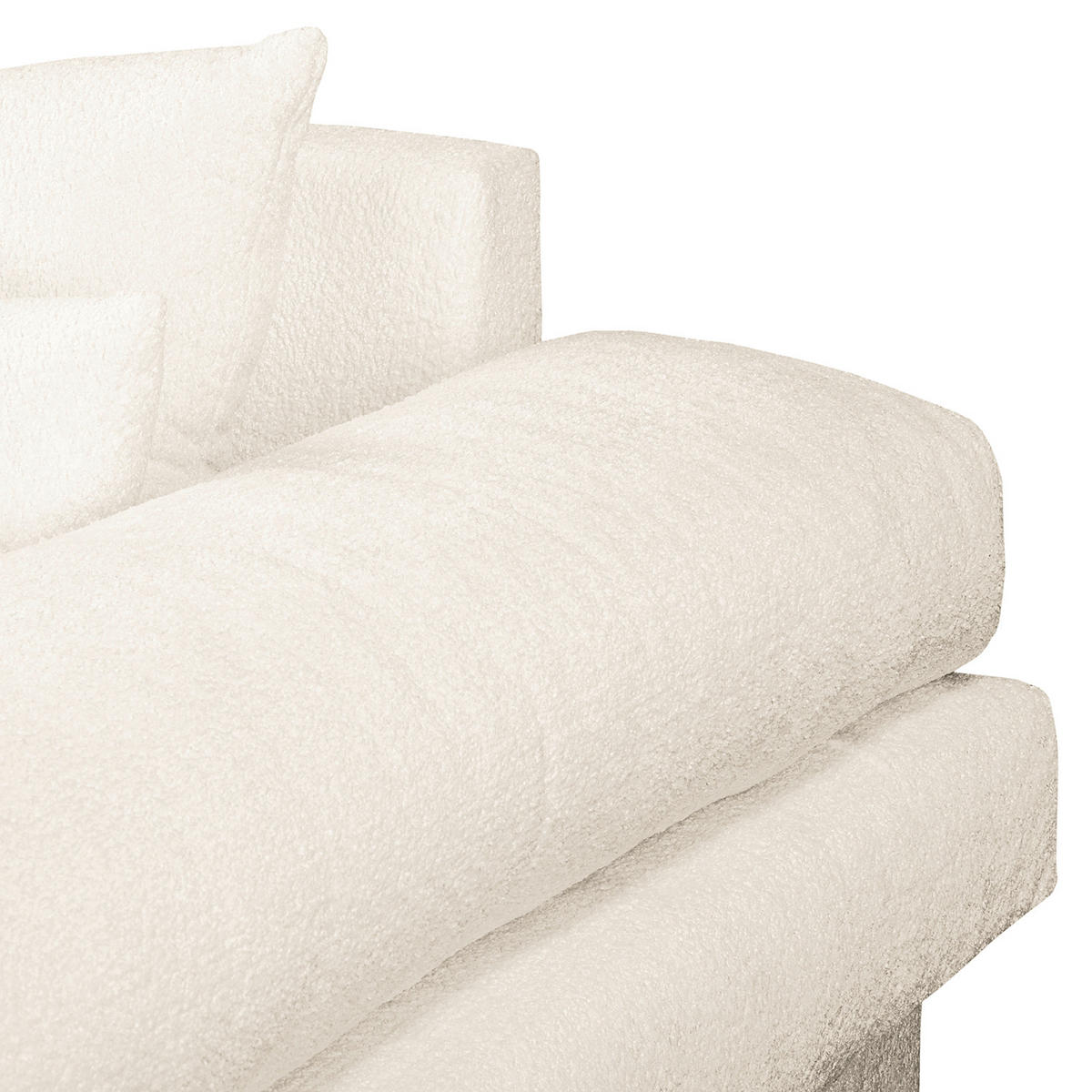 ECKSOFA Naomi Creme Chenille Rückenkissen  - Creme/Schwarz, Design, Kunststoff/Textil (284/243cm) - P & B