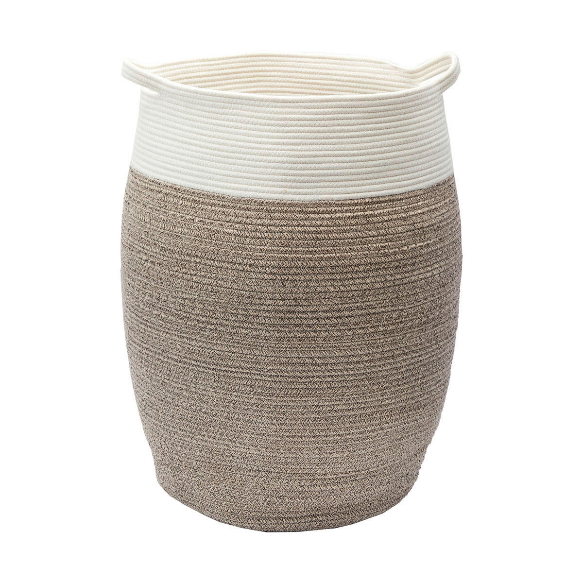 KOŠ NA PRÁDLO   - bílá/světle hnědá, Basics, textil (49/65cm) - Aquanova