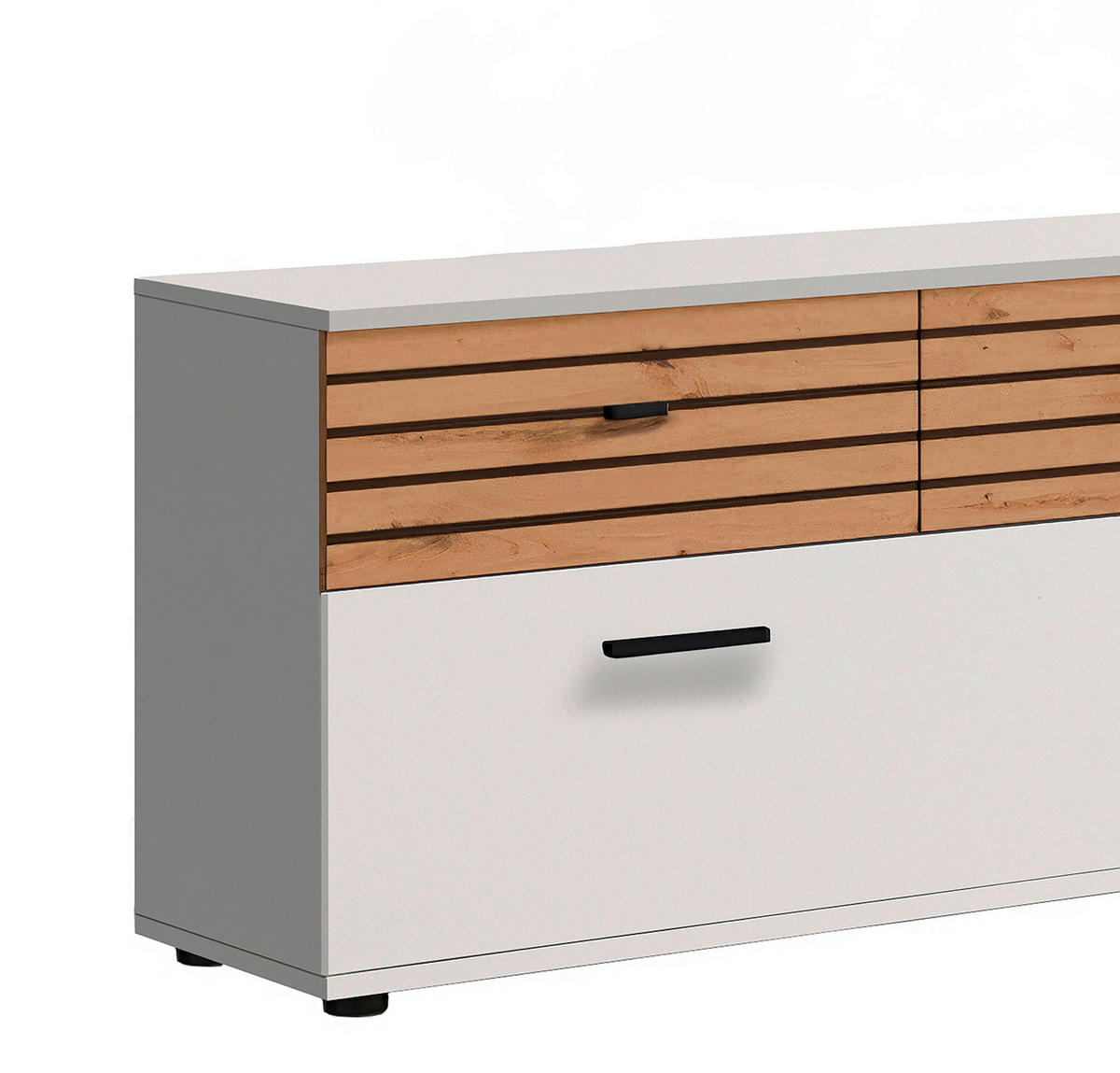 ANSAMBLU MOBILIER CAMERA DE Z in alb, stejar Artisan  - alb/stejar Artisan, Design, plastic/sticlă (253/175/38cm) - Livetastic