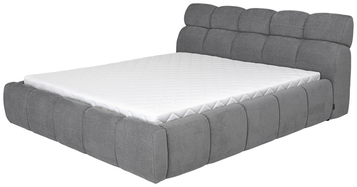 POLSTERBETT 140/200 cm  in Anthrazit  - Anthrazit/Schwarz, Design, Kunststoff/Textil (140/200cm) - Esposa