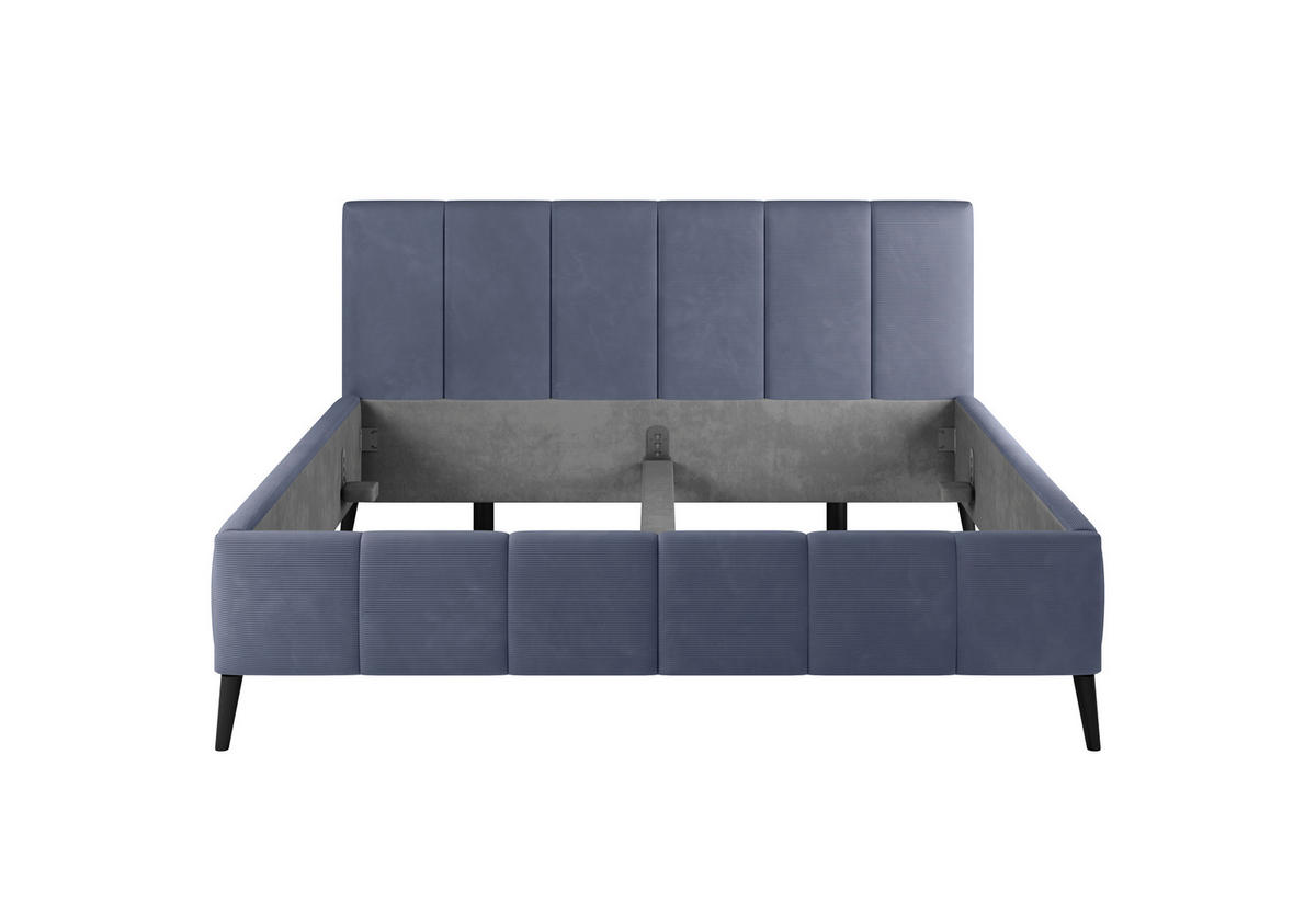 POLSTERBETT gepolstertes Kopfteil, Lattenrost 180/200 cm  in Lila  - Lila/Schwarz, Trend, Holz/Textil (180/200cm) - home24