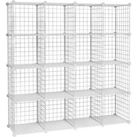 KOMBINÁCIA REGÁLOV, biela, železo, 123/123/31 cm - biela, Basics, kov/plast (123/123/31cm) - Boxxx