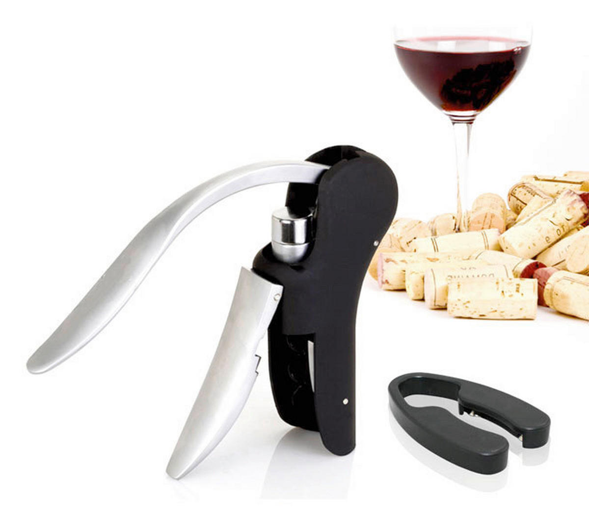 KORKENZIEHER - Schwarz, Basics, Kunststoff/Metall (16/6/22.5cm) - VINART