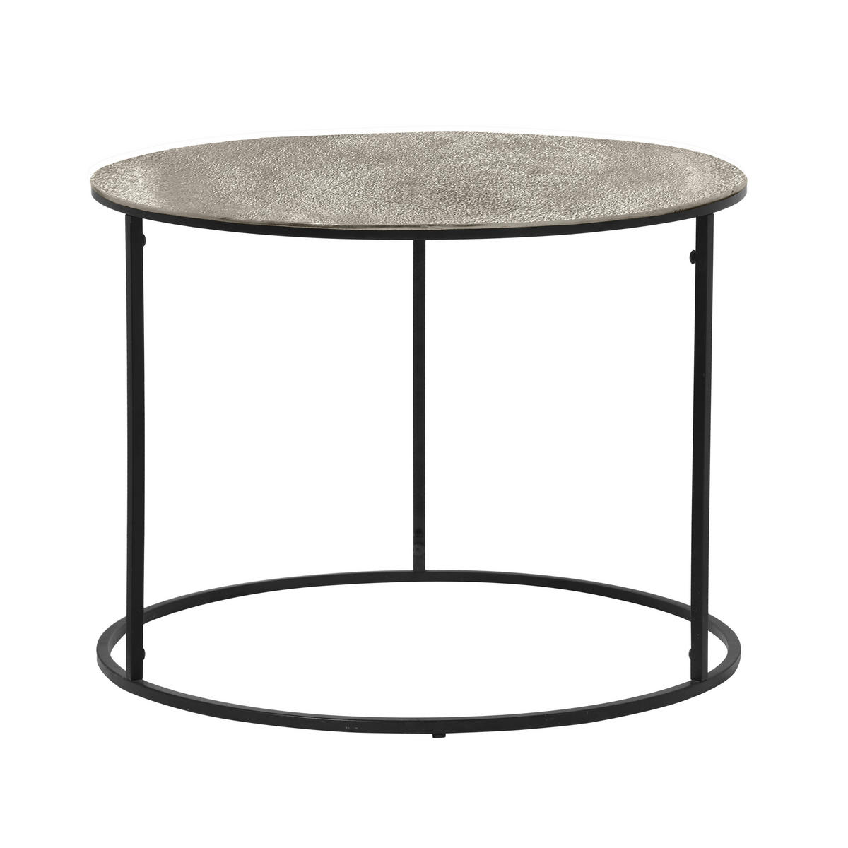 BEISTELLTISCH 60/60/46 cm Schwarz, Silberfarben rund  - Silberfarben/Schwarz, Design, Metall (60/60/46cm) - Boxxx