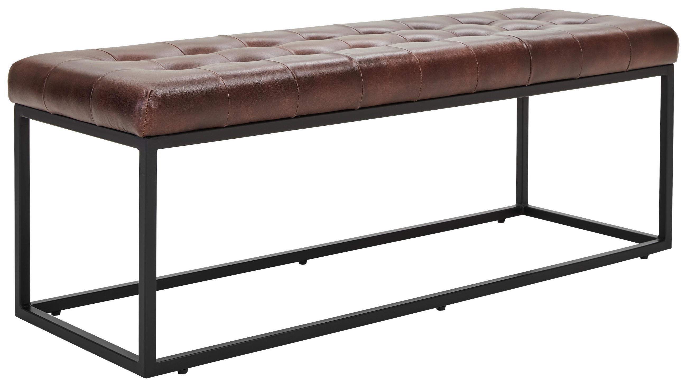 KLOP, kovina, usnje temno rjava  - črna/temno rjava, Moderno, kovina/usnje (120/44/44cm) - Livetastic